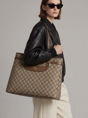 Authentic Large Tote Bag PVC Leather Gucci.